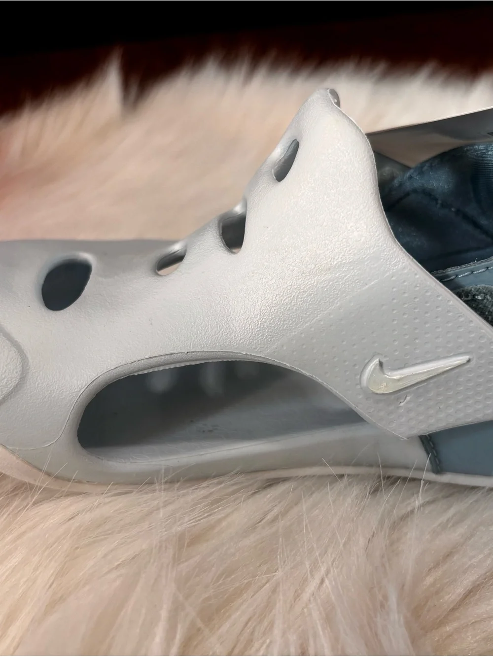 Nike Kids Silver Slip-On Sandals